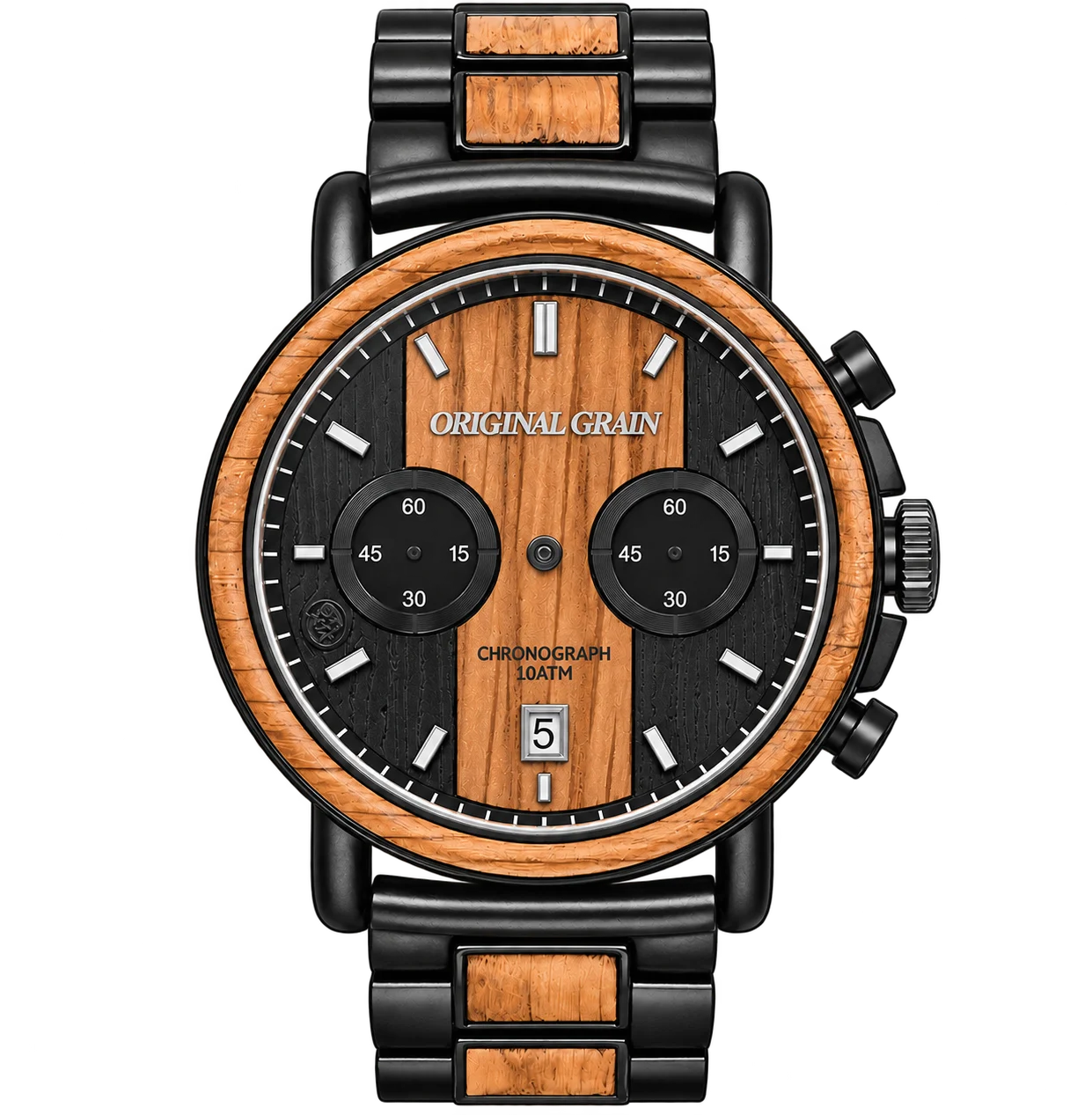 Original Grain wood-and-steel chronograph